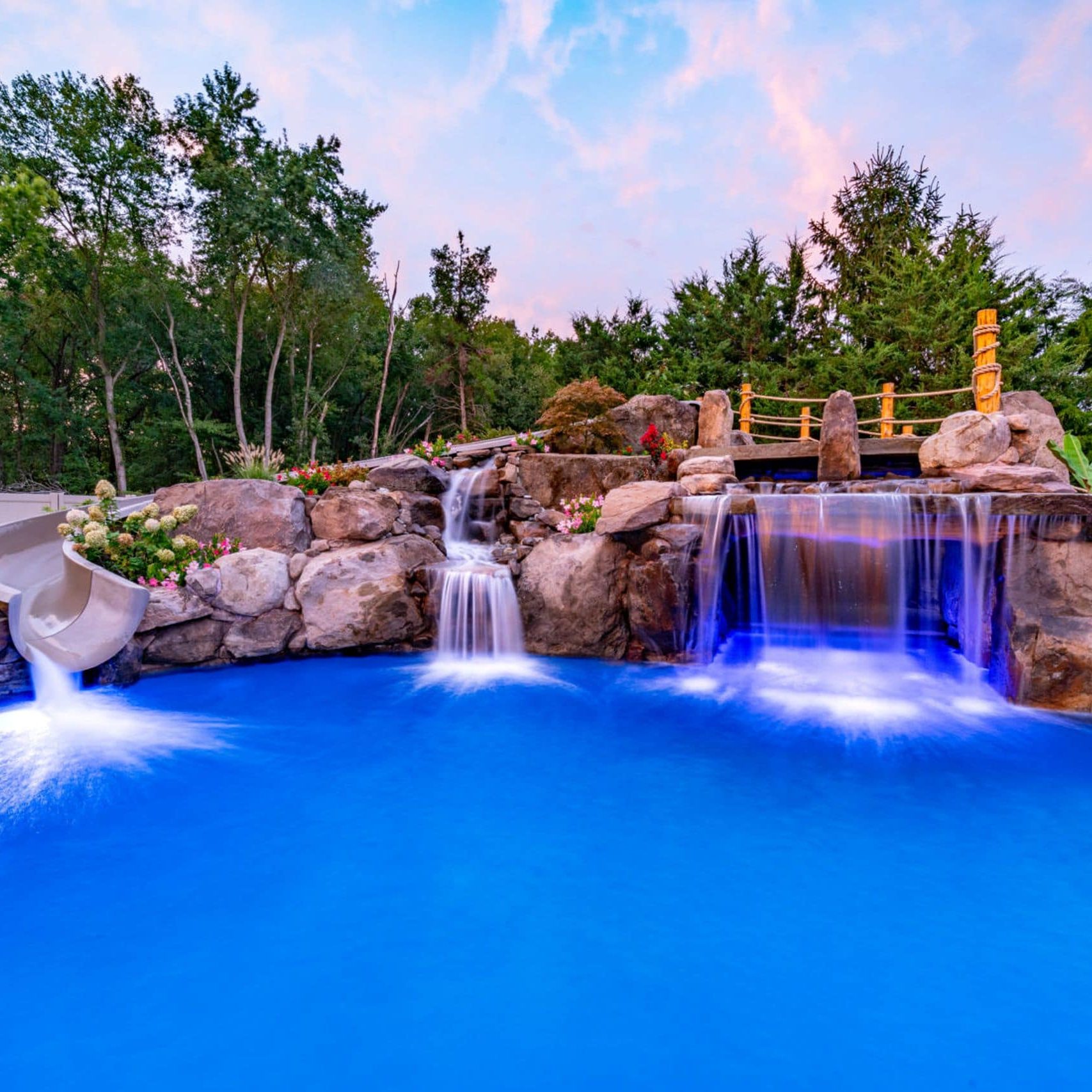 grottos-boulder-slides-Waterfalls-Swimming-Pools